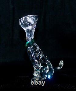 Swarovski Crystal Cat Wearing Green Collar #289478 IOB COA
