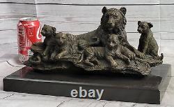 Tiger Safari Big Cat Lover Collector Bookend Bronze Marble Statue Heavy Deco Art