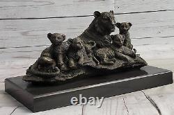 Tiger Safari Big Cat Lover Collector Bookend Bronze Marble Statue Heavy Deco Art