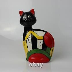 Turov Ceramic Art Cat Figurine Hand Painted Signed 1999 Rare