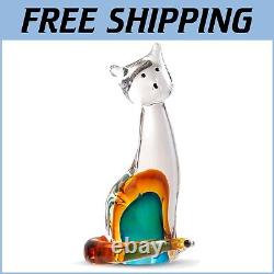 Unique Handcrafted Cat Glass Figurine Lovely Animal Collectible for Gifting