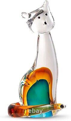 Unique Handcrafted Cat Glass Figurine Lovely Animal Collectible for Gifting