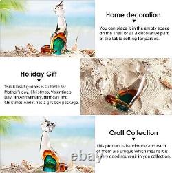 Unique Handcrafted Cat Glass Figurine Lovely Animal Collectible for Gifting