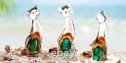 Unique Handcrafted Cat Glass Figurine Lovely Animal Collectible for Gifting