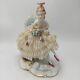 Unterweissbach Germany Dresden Lace Lady With Cat Porcelain Figurine 8340