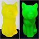 Uranium Cat Vaseline Frosted Matte Glass Figurine Glass Depression Yellow Glass