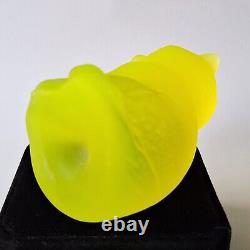 Uranium Cat Vaseline Frosted Matte Glass Figurine Glass Depression Yellow Glass