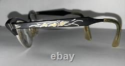 VINTAGE 50-60's Cat Eye Glasses Gold Plated American Optical Etched Engraved