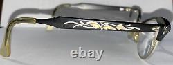 VINTAGE 50-60's Cat Eye Glasses Gold Plated American Optical Etched Engraved