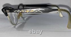 VINTAGE 50-60's Cat Eye Glasses Gold Plated American Optical Etched Engraved