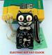 Vintage 60's Black Electric-kit Cat Klock-kat Clock-original Motor Rebuilt+ Box