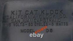 VINTAGE 60's BLACK ELECTRIC-KIT CAT KLOCK-KAT CLOCK-ORIGINAL MOTOR REBUILT+ BOX