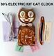 Vintage 60s Copper Electric-kit Cat Klock-kat Clock-original Motor-rebuilt-works