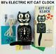Vintage 80's-electric-kit Cat Klock-kat Clock Original Motor Rebuilt+box- Usa