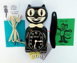 VINTAGE-80's-ELECTRIC-KIT CAT KLOCK-KAT CLOCK-ORIGINAL MOTOR REBUILT-USA-WORKS