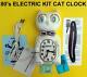 Vintage 80's-electric-white Kit Cat Klock-kat Clock-original Motor Rebuilt-works