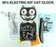 Vintage 80s Electric-black Kit Cat Klock-kat Clock Original Motor Rebuilt-works