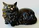 Vintage Black Cat Halloween Decoration Porcelain Ceramic Sculpture Studio Art