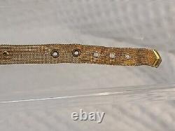 VTG Art Deco Brass Mesh Choker AURORA BOREALIS RHINESTONE Cat Dog Collar