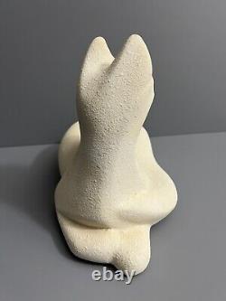 VTG Haeger Pottery Sandstone Reclining Cat Statue MCM Modernist Art Deco