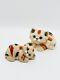 Vtg/set Of 2 Artesania Rinconada Mosaic Cat Figurines/uruguay Pottery