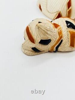 VTG/Set Of 2 Artesania Rinconada Mosaic Cat Figurines/Uruguay Pottery