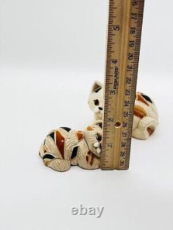 VTG/Set Of 2 Artesania Rinconada Mosaic Cat Figurines/Uruguay Pottery