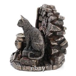 Veronese Design 4 7/8 Black Cat Conjuring Corner Cold Cast Resin Antique Bro
