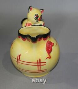 Very Rare Czech Ditmar Urbach Deco Cat Pitcher Czechoslovakia