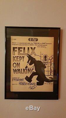 Very Rare Felix The Cat Framed 1923 Sheet Music Felix Keeps On Walking