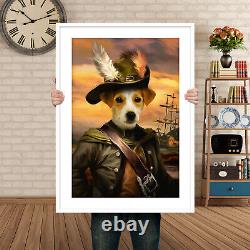 Viking Warrior Pet Custom Portrait Renaissance Art Funny Dog Cat Regal Portrait