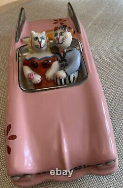 Villeroy & Boch Benedikt Automobile Oldtimers Cat Pink Cadillac Figurine No Box