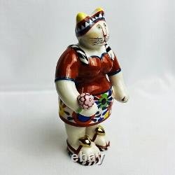 Villeroy & Boch Whimsical Cat Figurine Vintage Tomcat Signed Rosemary Benedikt