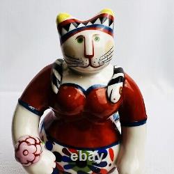Villeroy & Boch Whimsical Cat Figurine Vintage Tomcat Signed Rosemary Benedikt