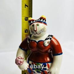 Villeroy & Boch Whimsical Cat Figurine Vintage Tomcat Signed Rosemary Benedikt