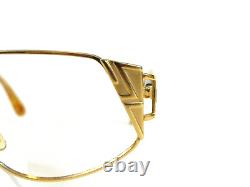 Vintag CAZAL 1990's Gold Tortoise Geometric MOD 238 Art Deco Cat Eye Eyeglasses