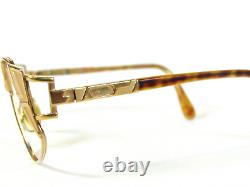 Vintag CAZAL 1990's Gold Tortoise Geometric MOD 238 Art Deco Cat Eye Eyeglasses