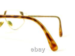 Vintag CAZAL 1990's Gold Tortoise Geometric MOD 238 Art Deco Cat Eye Eyeglasses