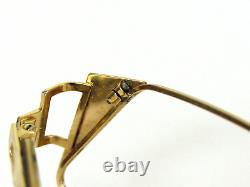 Vintag CAZAL 1990's Gold Tortoise Geometric MOD 238 Art Deco Cat Eye Eyeglasses