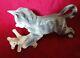 Vintage 1906-1935 Carl Scheidig Germany Porcelain Tabby Gray Cat & Teddy Bear
