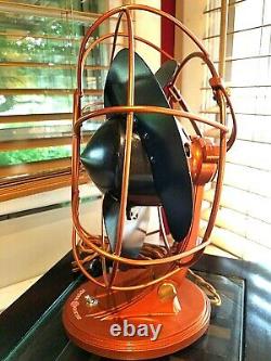 Vintage 1930's GE Cat. 55X164B Electric Fan, Art Deco, Copper Color, Refurbished