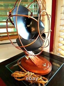 Vintage 1930's GE Cat. 55X164B Electric Fan, Art Deco, Copper Color, Refurbished