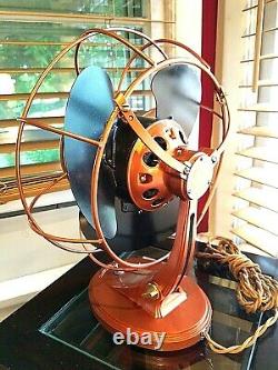 Vintage 1930's GE Cat. 55X164B Electric Fan, Art Deco, Copper Color, Refurbished