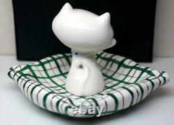 Vintage 1959 Holt Howard Pottery Cute Cat Ashtray 12cm x 12cm NOS