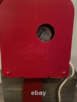 Vintage 1980s Red Jeweled Kit Cat Klock with Original Motor and Plug