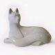 Vintage 1990 Haeger Large White Ceramic Art Deco Cat Statue #6063 See Photos