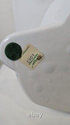 Vintage 1990 Haeger Large White Ceramic Art Deco Cat Statue #6063 See Photos