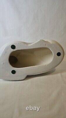 Vintage 1990 Haeger Large White Ceramic Art Deco Cat Statue #6063 See Photos