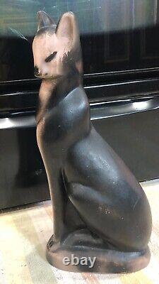 Vintage 20 MODERN Deco Stone Cat EGYPTIAN FELINE Floor Statue DOORSTOP