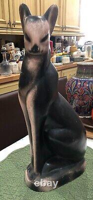 Vintage 20 MODERN Deco Stone Cat EGYPTIAN FELINE Floor Statue DOORSTOP